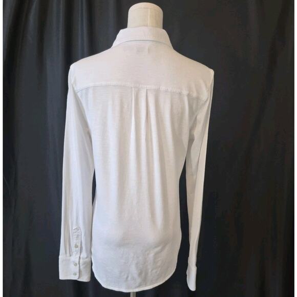 Faherty Sun Washed Knit White Organic Cotton Classic Button Down Shirt Small - Picture 5 of 7